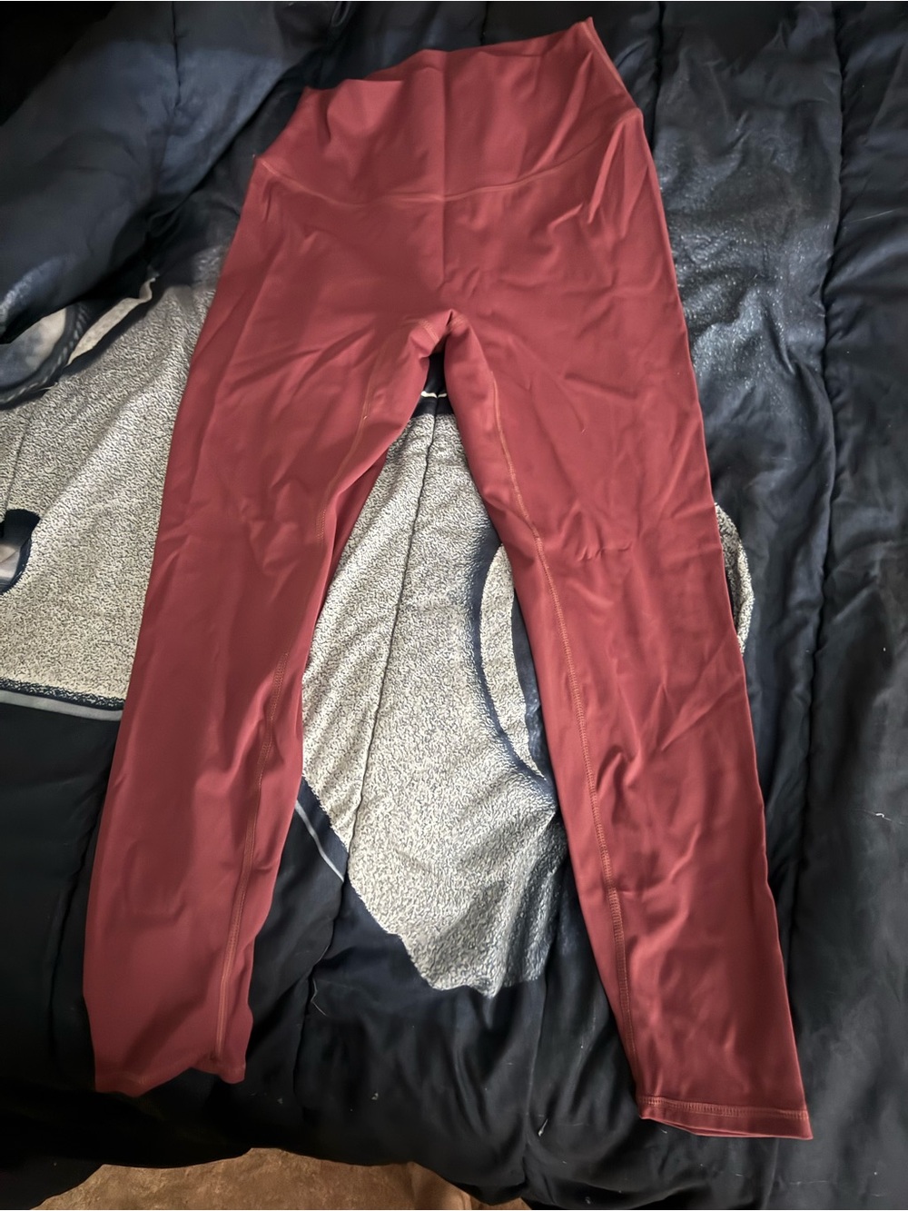 High-Waist Maroon Leggings